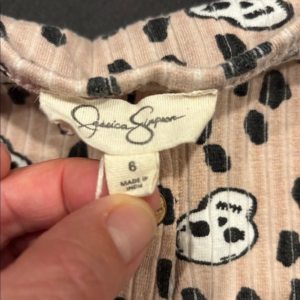 PRE OWNED GIRL'S SIZE 6 Jessica Simpson BLUSH PINK SKULL HALLOWEEN OUTFIT